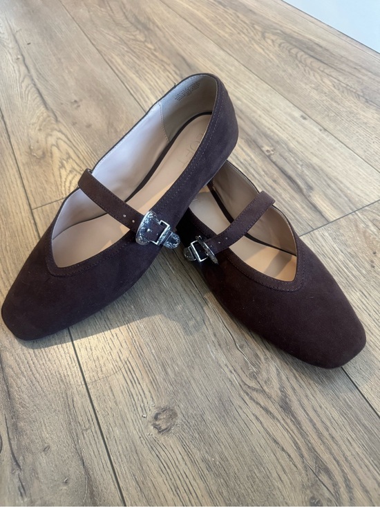LOFT Shoes - LOFT Women's Dark Brown Suede Mary Jane Flats with Buckle